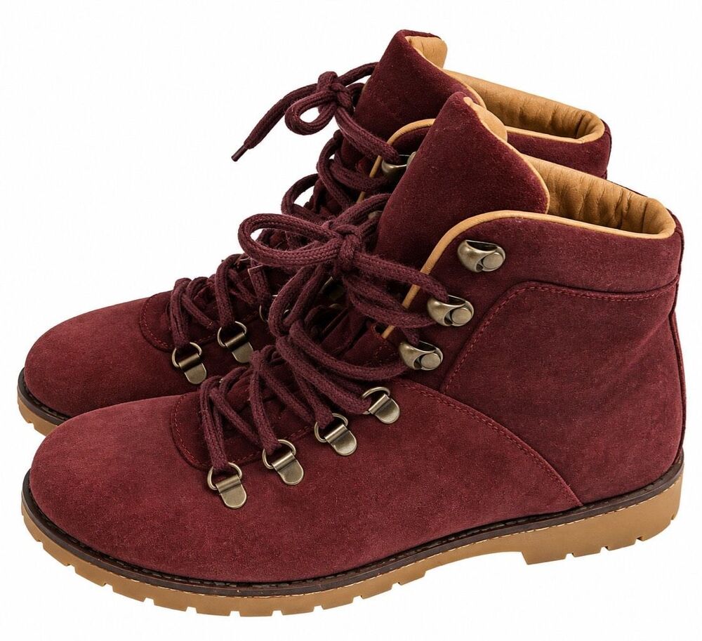 Birkenstock Jackson Ochre Burgundy Leather Hiking Mountain Boots Size 39 E US 8